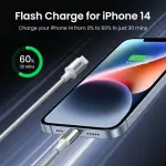UGREEN USB-C إلى Lightning PD شحن سريع 3A Max فضي 2m