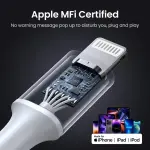 UGREEN USB-C إلى Lightning PD شحن سريع 3A Max فضي 2m