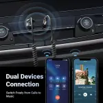 UGREEN سيارة بلوتوث 5.0 مستقبل صوت محول أسود(5.0)
