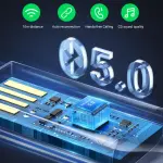 UGREEN سيارة بلوتوث 5.0 مستقبل صوت محول أسود(5.0)