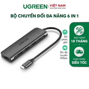 رض UGREEN USB-C إلى 3×USB-A 3.0+HDMI+AUX 3.5mm… علبة)
