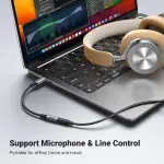 UGREEN Type C Male To 3.5mm Audio Adapter 10CM With Chip