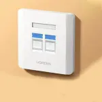 UGREEN Dual منفذ Wall Plate 1 قطعة/حقيبة