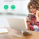UGREEN حامل لابتوب مكتبي من الفولاذ المقاوم للصدأ ارتفاع قابل للتعديل 87 إلى 131mm 11-17 inch (فضي)