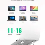 UGREEN حامل لابتوب مكتبي من الفولاذ المقاوم للصدأ ارتفاع قابل للتعديل 87 إلى 131mm 11-17 inch (فضي)