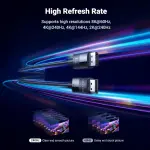UGREEN DP ذكر إلى ذكر DP1.4 8K كابل دائري ABS Shell Braid 2m (أسود)