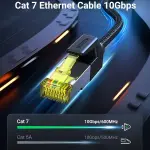 UGREEN CAT7 Shielded Round Cable with Braided Modular Plugs 0.5m
