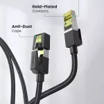UGREEN CAT7 محمي كابل دائري مع مضفر رؤوس توصيل معيارية 5m