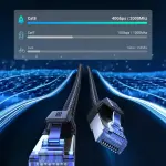 UGREEN CAT8 محمي دائري كابل مضفر رؤوس توصيل معيارية 1m