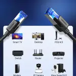 UGREEN CAT8 محمي دائري كابل مضفر رؤوس توصيل معيارية 1m