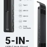 UGREEN محطة إرساء USB-C إلى 2*USB3.0+HDMI+قارئ SD/TF