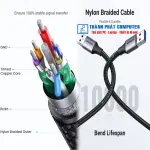 UGREEN USB-A ذكر إلى USB-A ذكر USB 3.0 غلاف ألمنيوم كابل مضفر 0.5m (أسود)