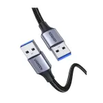 UGREEN USB-A ذكر إلى USB-A ذكر USB 3.0 غلاف ألمنيوم كابل مضفر 1m (أسود)