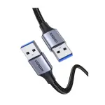 UGREEN USB-A ذكر إلى USB-A ذكر USB 3.0 غلاف ألمنيوم كابل مضفر 1m (أسود)