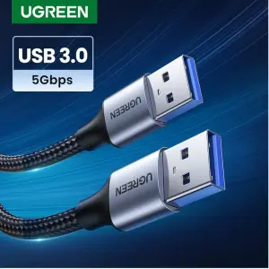 عرض UGREEN USB-A Male to USB-A Male USB 3.0 Alu Case Braided… (Black)
