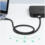 UGREEN USB-A ذكر إلى USB-A ذكر USB 3.0 غلاف ألمنيوم كابل مضفر 2m (أسود)