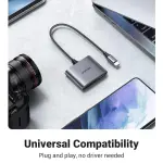UGREEN USB-C إلى SD/TF + USB 2.0 Memory قارئ بطاقات