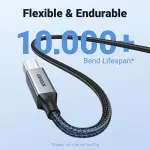 UGREEN USB 2.0 AM إلى BM كابل طابعة 2M