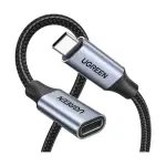 UGREEN USB-C ذكر إلى أنثى Gen2 5A كابل مضفر 0.5m (أسود)