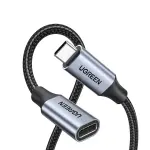 UGREEN USB-C ذكر إلى أنثى Gen2 5A كابل مضفر 0.5m (أسود)