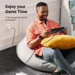 UGREEN USB-C ذكر إلى أنثى Gen2 5A كابل مضفر 0.5m (أسود)