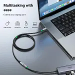 UGREEN USB-C ذكر إلى أنثى Gen2 5A كابل مضفر 0.5m (أسود)
