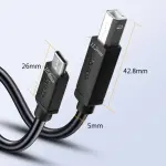 UGREEN USB-C Male to USB-B 2.0 Male Printer Cable ABS Plastic Case 1m (Black)