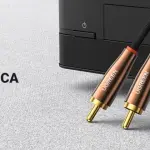 UGREEN 3.5mm ذكر إلى 2RCA Copper علبة مضفر Aux كابل 3m