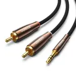UGREEN 3.5mm ذكر إلى 2RCA Copper علبة مضفر Aux كابل 3m