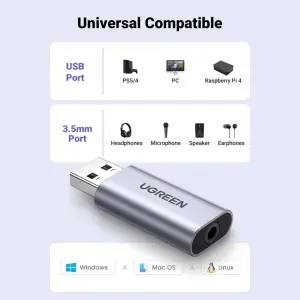 UGREEN USB External ستيريو Sound محول
