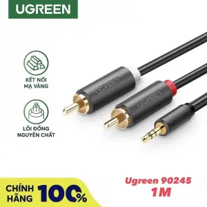 UGREEN 3.5mm ذكر إلى 2RCA ذكر كابل صوت 1m