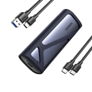 عرض UGREEN USB-C إلى M.2 SATA & NVMe حاوية قرص صلب