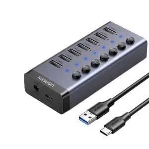 UGREEN USB-C إلى 7-منفذ USB-A 3.0 موزع DC 12V EU