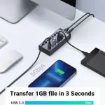 UGREEN USB-C إلى 7-منفذ USB-A 3.0 موزع DC 12V EU
