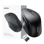 UGREEN Ergonomic Wireless & BLT Mouse (Black) (AA alkaline battery not included)