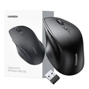 UGREEN مريح لاسلكي & BLT ماوس (أسود) (بطارية قلوية AA not مشمول)
