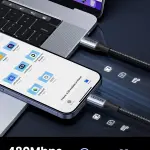 UGREEN Type C 2.0 ذكر إلى Type C 2.0 ذكر شحن&كابل بيانات(240W Max) 2M