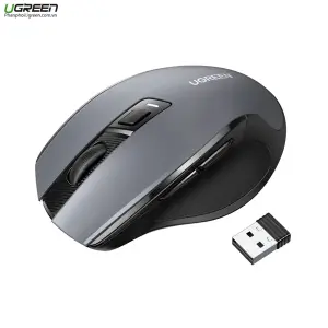 UGREEN ماوس لاسلكي مريح 2.4G 4000DPI Silence Design (أسود) (بطارية قلوية AA not مشمول)