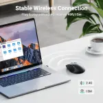 UGREEN ماوس لاسلكي مريح 2.4G 4000DPI Silence Design (أسود) (بطارية قلوية AA not مشمول)