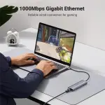 UGREEN موزع USB-C ‏7 في 1 HDMI 4K إيثرنت جيجابت وقارئ SD/TF وشحن PD 100W