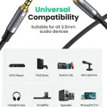 UGREEN 3.5mm Male to Male 4-Pole Microphone Audio Cable 0.5m (Blue aluminum shell + Braid)