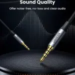 UGREEN 3.5mm Male to Male 4-Pole Microphone Audio Cable 0.5m (Blue aluminum shell + Braid)