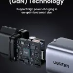 UGREEN Nexode 30W شاحن PD بتقنية GaN أوروبي رمادي