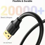 UGREEN USB-A ذكر إلى USB-A أنثى كابل تمديد 5m (أسود)