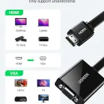 UGREEN HDMI إلى VGA محول مع منفذ طاقةs Type C (15CM ) (غلاف ABS+ Enviromental Jacket)