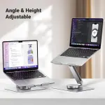 UGREEN حامل لابتوب دوار بالكامل قابل للتعديل والطي أفقي rotation 360 (201mm) حتى 17.3" (فضي)