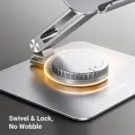 UGREEN حامل لابتوب دوار بالكامل قابل للتعديل والطي أفقي rotation 360 (201mm) حتى 17.3" (فضي)