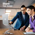 UGREEN حامل لابتوب دوار بالكامل قابل للتعديل والطي أفقي rotation 360 (201mm) حتى 17.3" (فضي)