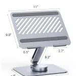 UGREEN حامل لابتوب دوار بالكامل قابل للتعديل والطي أفقي rotation 360 (201mm) حتى 17.3" (فضي)
