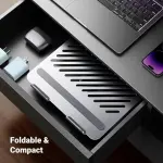 UGREEN حامل لابتوب دوار بالكامل قابل للتعديل والطي أفقي rotation 360 (201mm) حتى 17.3" (فضي)